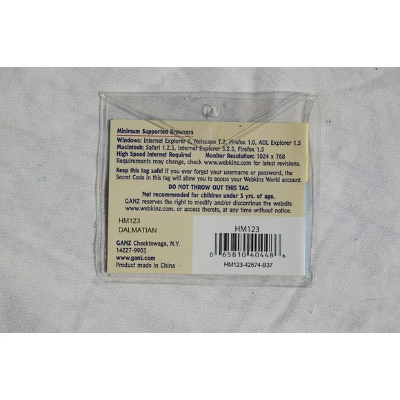 GANZ  Webkinz - Dalmatian HM123 - Includes UNUSED CODE with Detached Tag - Picture 9 of 9